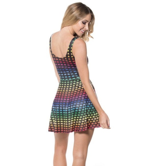 BLACK MILK SPACE INVADERS RAINBOW SKATER DRESS - Picture 4 of 8